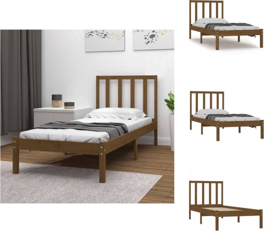 VidaXL Houten Bedframe Modern Slaapkamer Afmeting- 205.5 x 105.5 x 100 cm Ken- Massief grenenhout Bed - Foto 9