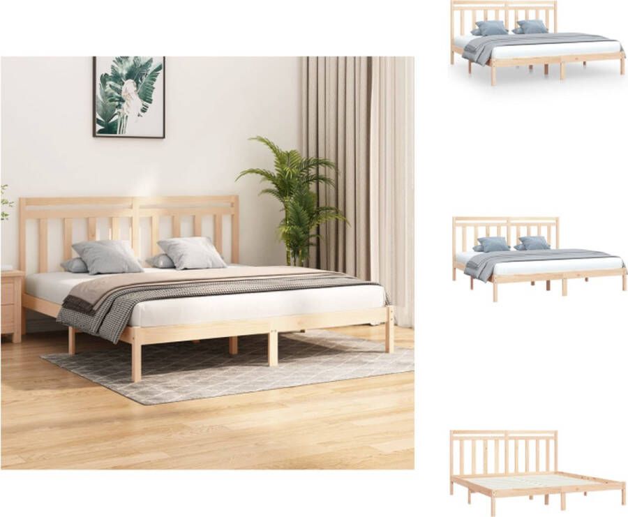 VidaXL The Living Store Bedframe Massief Grenenhout Tijdloos Ontwerp Houten Bedframe Afmeting- 205.5 x 206 x 100 cm Ken- Montage vereist - Foto 13