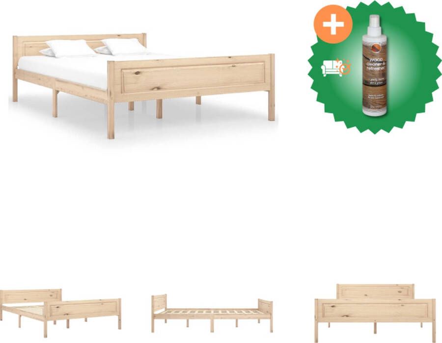 VidaXL Houten Bedframe Grenenhout 206 x 126 x 63 cm Matras niet inbegrepen Bed Inclusief Houtreiniger en verfrisser