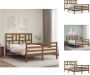 VidaXL Houten Bedframe Grenenhout Multiplex lattenbodem 205.5 x 125.5 x 104 cm Honingbruin Bed - Thumbnail 1