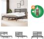 VidaXL Houten Bedframe Grijs 205.5 x 146 x 100 cm Massief Grenenhout Bed Inclusief Houtreiniger en verfrisser - Thumbnail 2