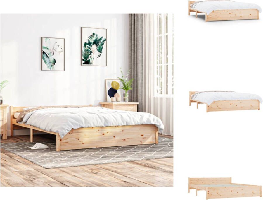 VidaXL Houten Bedframe King Size Massief Grenenhout 205.5 x 155.5 x 51 cm Bed