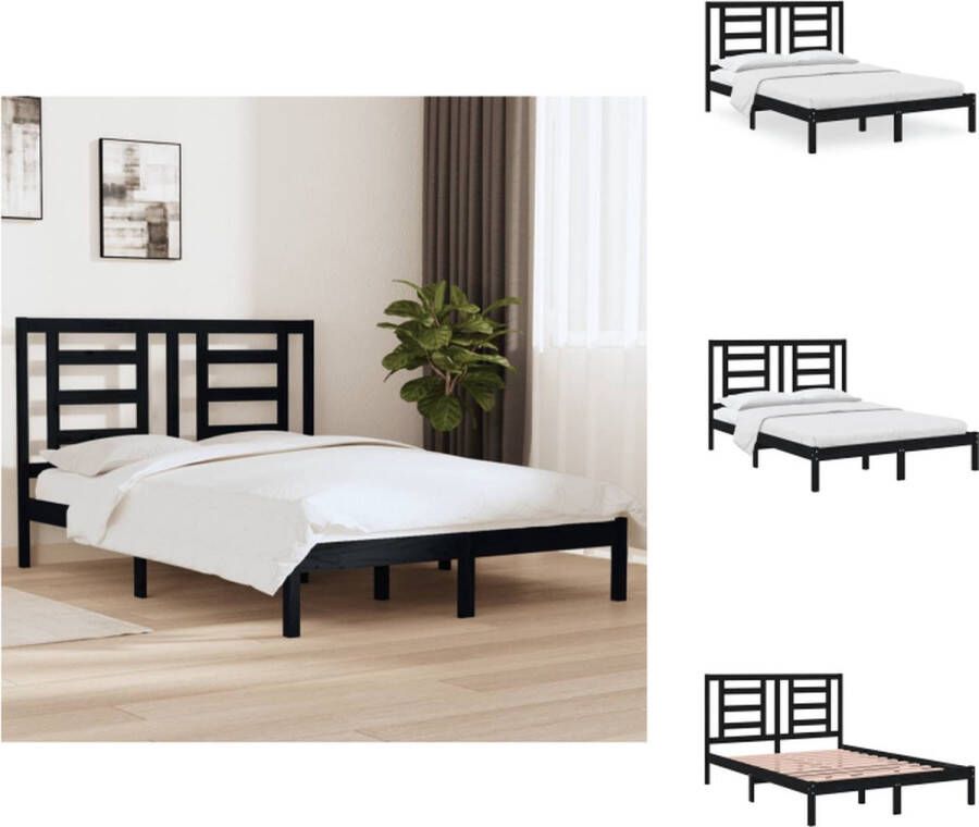 VidaXL Houten Bedframe King Size Zwart Bed