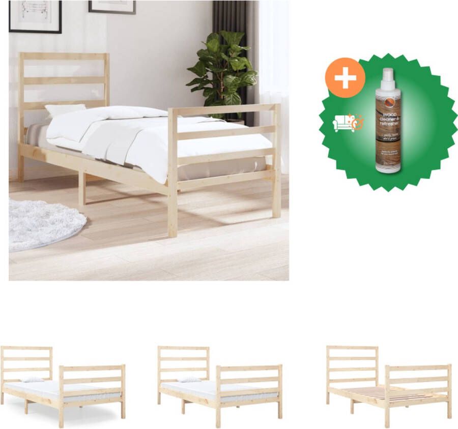 VidaXL Houten Bedframe Klassiek 195.5 x 96 x 100 cm Massief grenenhout Bed Inclusief Houtreiniger en verfrisser