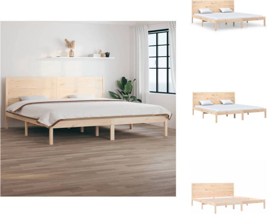 VidaXL Houten Bedframe Klassiek 205.5 x 205.5 cm Massief grenenhout Bed
