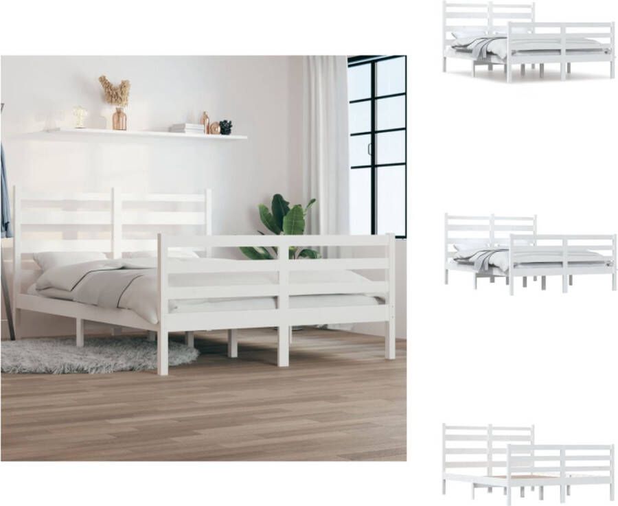 vidaXL Houten Bedframe Klassiek Bed 205.5 x 126 x 100 cm Hoogwaardig massief grenenhout Bed