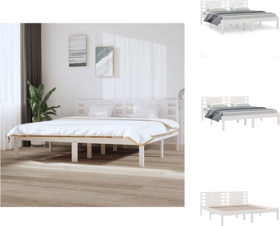 VidaXL Houten Bedframe Klassiek Bed Afmeting- 205.5 x 206 x 100 cm Ken- Hoogwaardig massief grenenhout Bed