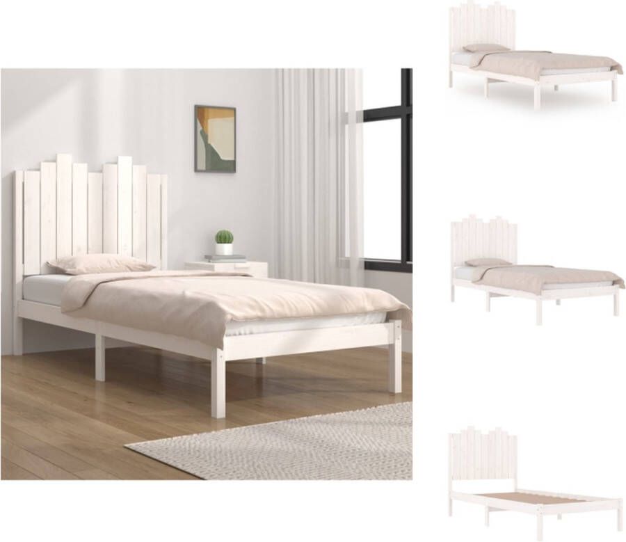 VidaXL Houten Bedframe Klassiek Bedframe Afmeting- 205.5 x 95.5 cm Ken- Hoogwaardig massief grenenhout Bed
