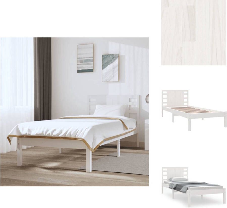VidaXL Houten Bedframe Klassiek Bedframes 205.5 x 106 x 100 cm Massief grenenhout Bed