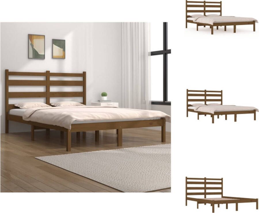 VidaXL Houten Bedframe Klassiek Bedframes 205.5 x 205.5 x 100 cm (LxBxH) Hoogwaardig massief grenenhout Bed - Foto 2