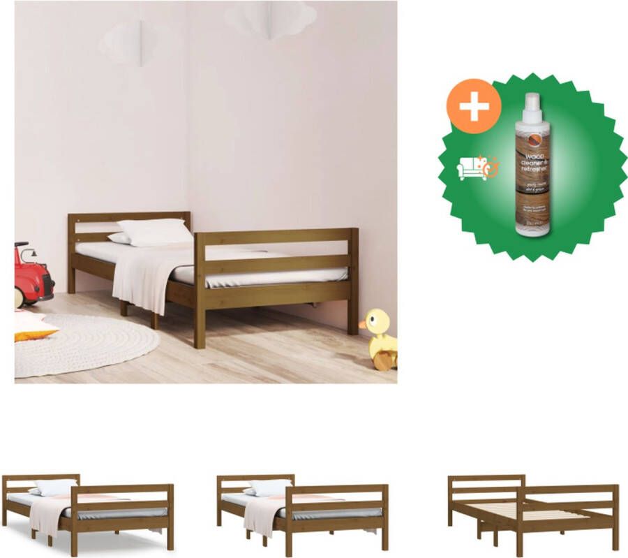 VidaXL Houten Bedframe Klassiek Grenenhout 195.5 x 95.5 x 52.5 cm Honingbruin Bed Inclusief Houtreiniger en verfrisser - Foto 2