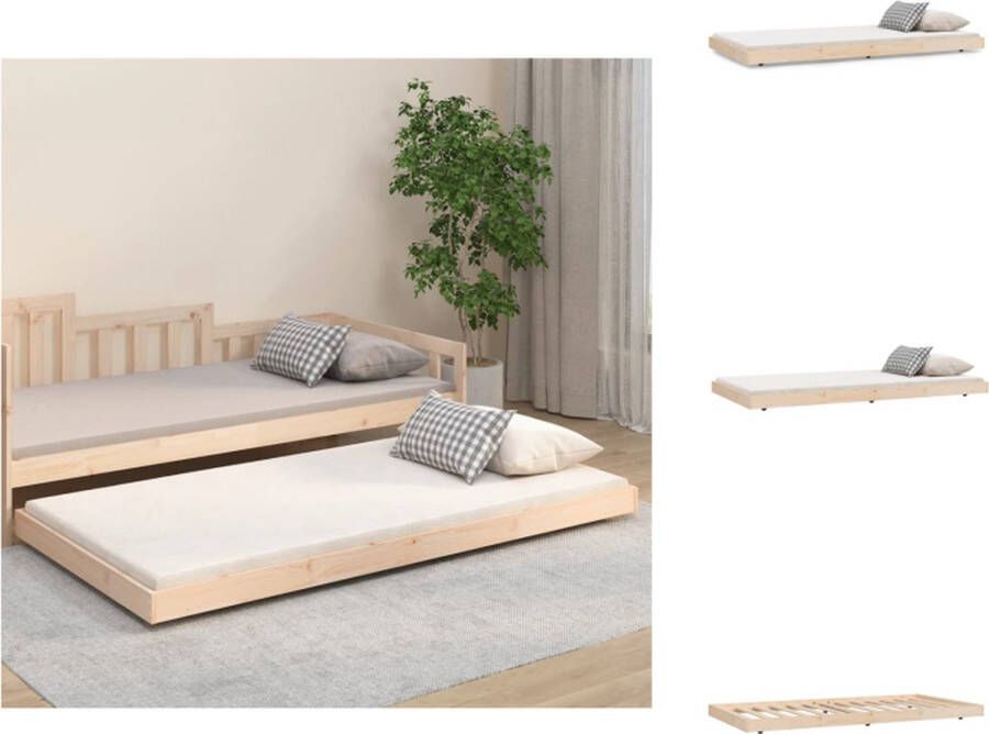 VidaXL Houten bedframe Massief grenenhout 100 x 200 cm Rustieke uitstraling Bed
