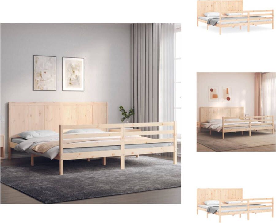 VidaXL Houten Bedframe Massief Grenenhout 205.5 x 205.5 x 100 cm Montage vereist Bed