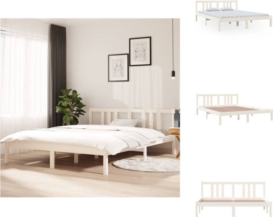 VidaXL Houten Bedframe Modern Bed 150 x 200 cm (5FT King Size) Ken- Hoogwaardig massief grenenhout Bed - Foto 2