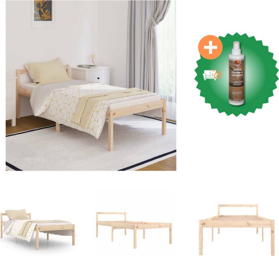 VidaXL Houten Bedframe Modern Bedden 195.5 x 95.5 x 70.5 cm Hoogwaardig materiaal Bed Inclusief Houtreiniger en verfrisser
