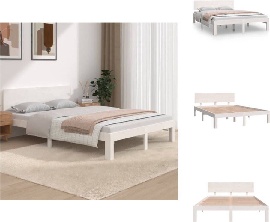 VidaXL Houten Bedframe Modern Bedden Afmeting- 205.5 x 153.5 x 69.5 cm Ken- Hoogwaardig massief grenenhout Bed