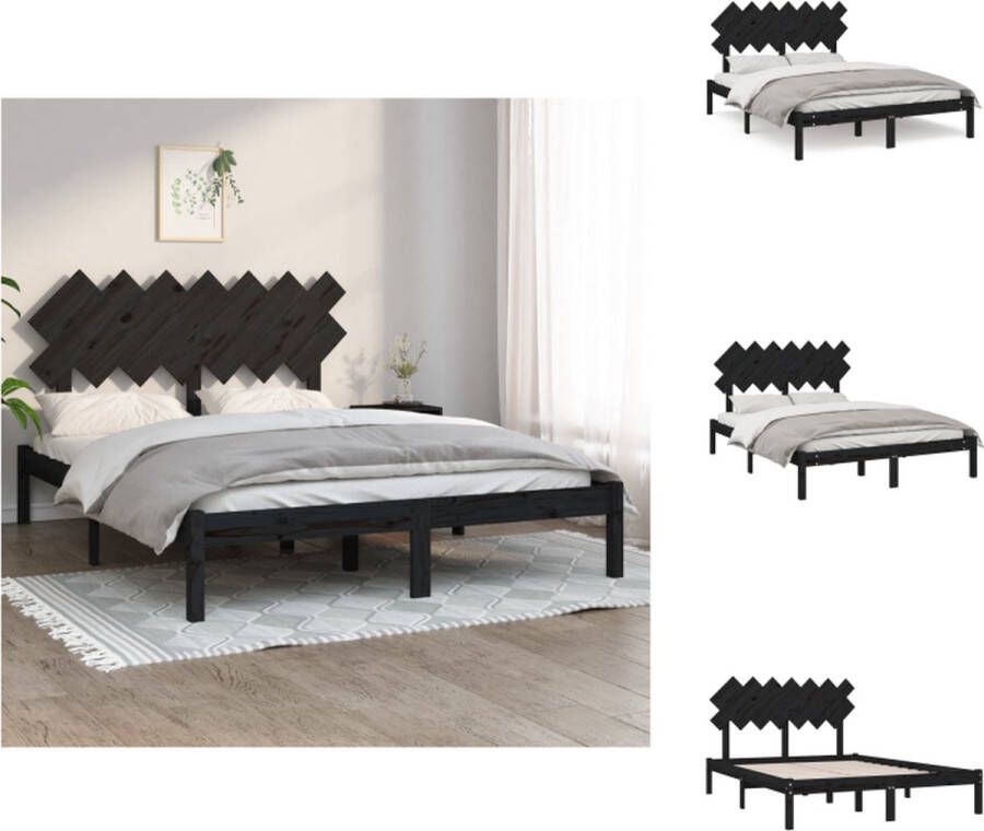 VidaXL Houten Bedframe Modern Bedframe 195.5x145.5x31cm Massief grenenhout Bed