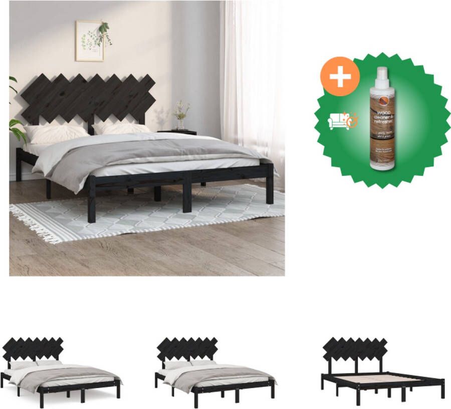 VidaXL Houten Bedframe Modern Bedframe 195.5x145.5x31cm Massief grenenhout Bed Inclusief Houtreiniger en verfrisser