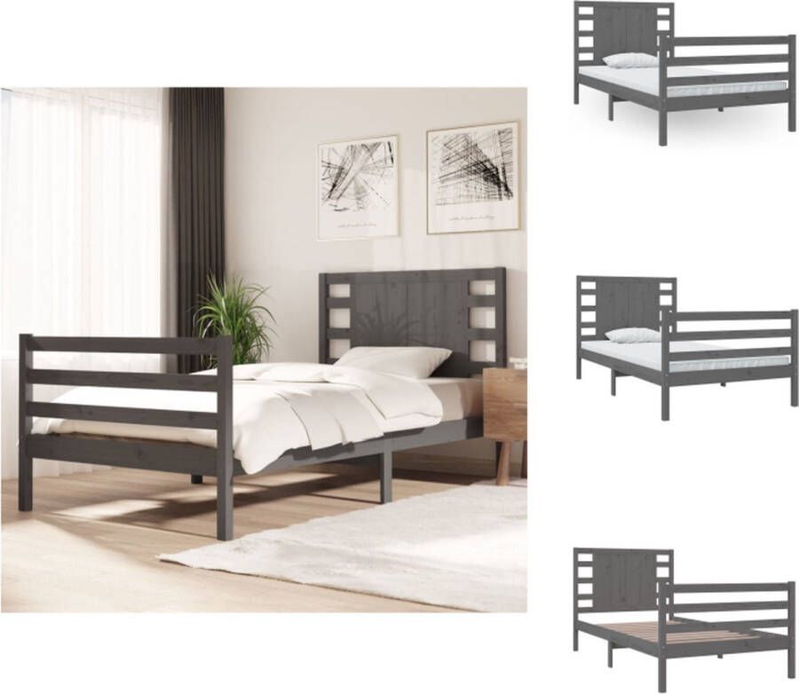 VidaXL Houten Bedframe Modern Bedframes 205.5 x 106 x 69.5 cm Massief grenenhout Bed