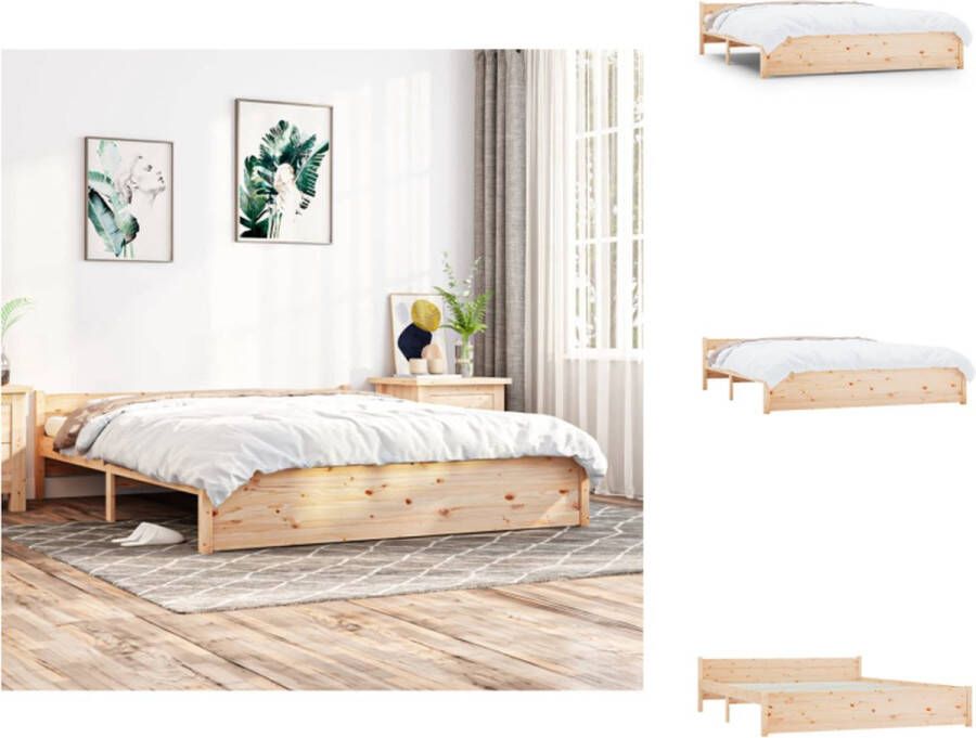 VidaXL Houten Bedframe Modern Bedroom 205.5 x 205.5 x 51 cm Massief grenenhout Bed