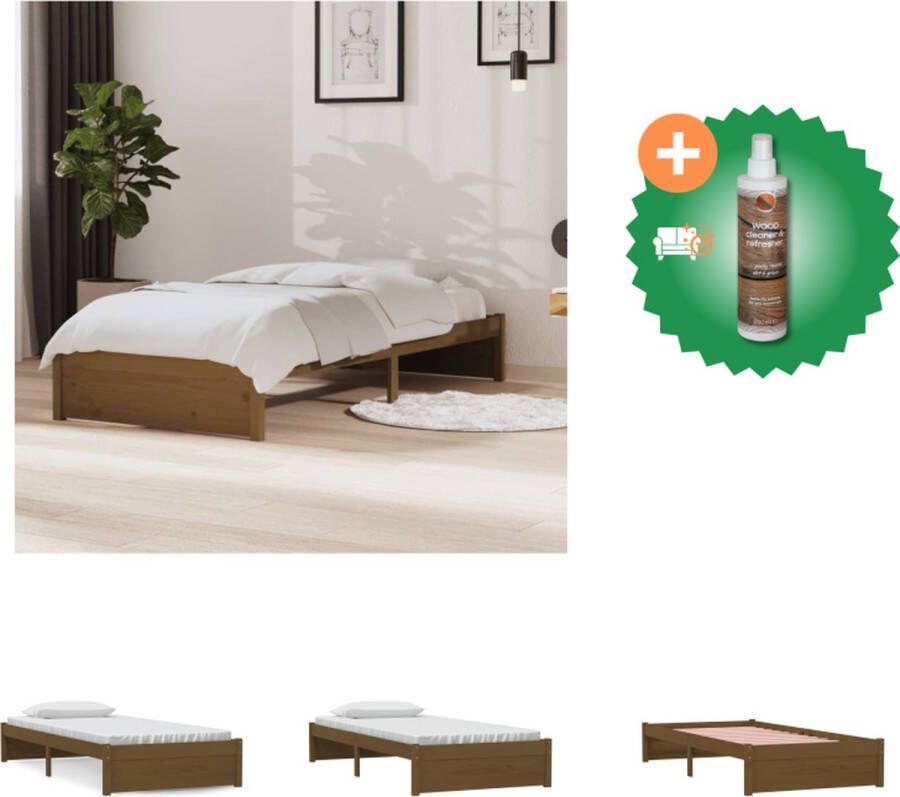 VidaXL Houten Bedframe Modern Eenpersoonsbed Afmeting- 195.5 x 95.5 x 31 cm Ken- Hoogwaardig massief grenenhout Bed Inclusief Houtreiniger en verfrisser - Foto 2