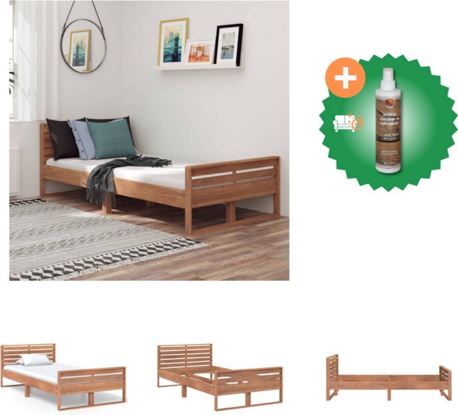 VidaXL Houten Bedframe Modern en Cool Slaapkamer Afmetingen- 220 x 110 x 75 cm (L x B x H) Matras- 100 x 200 cm (B x L) Materiaal- Massief Teakhout Bed Inclusief Houtreiniger en verfrisser