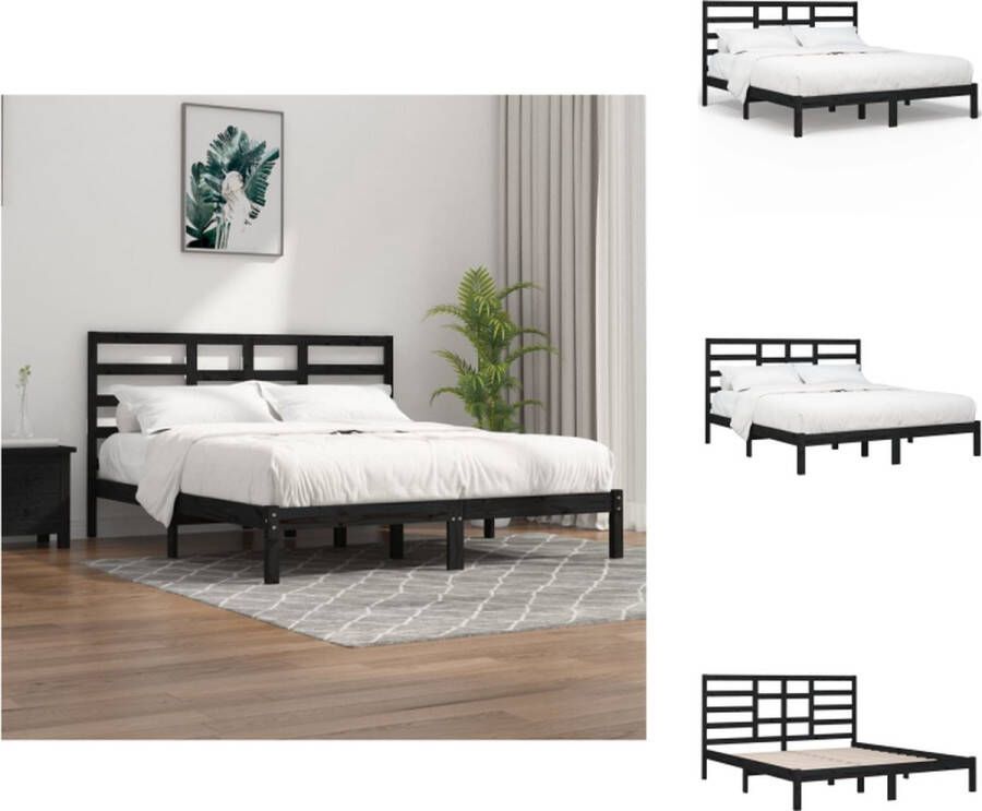 VidaXL Houten Bedframe Modern Living Bedframe 205.5 x 186 x 104 cm Hoogwaardig Massief Grenenhout Bed