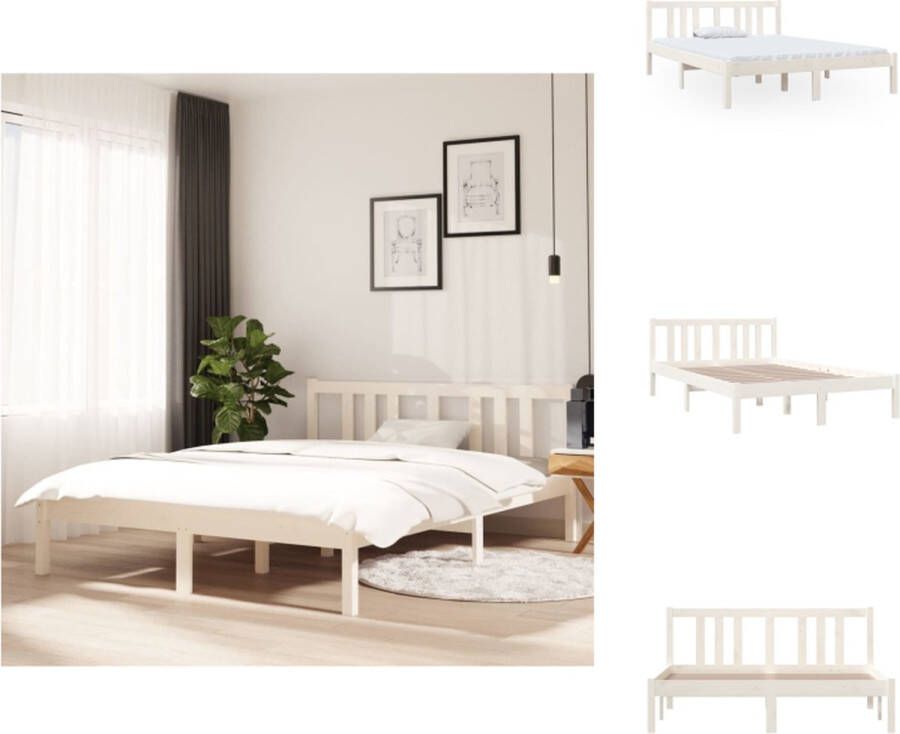 VidaXL Houten Bedframe Moderne Slaapkamer 120 x 190 cm Massief Grenenhout Stabiel en Comfortabel Bed