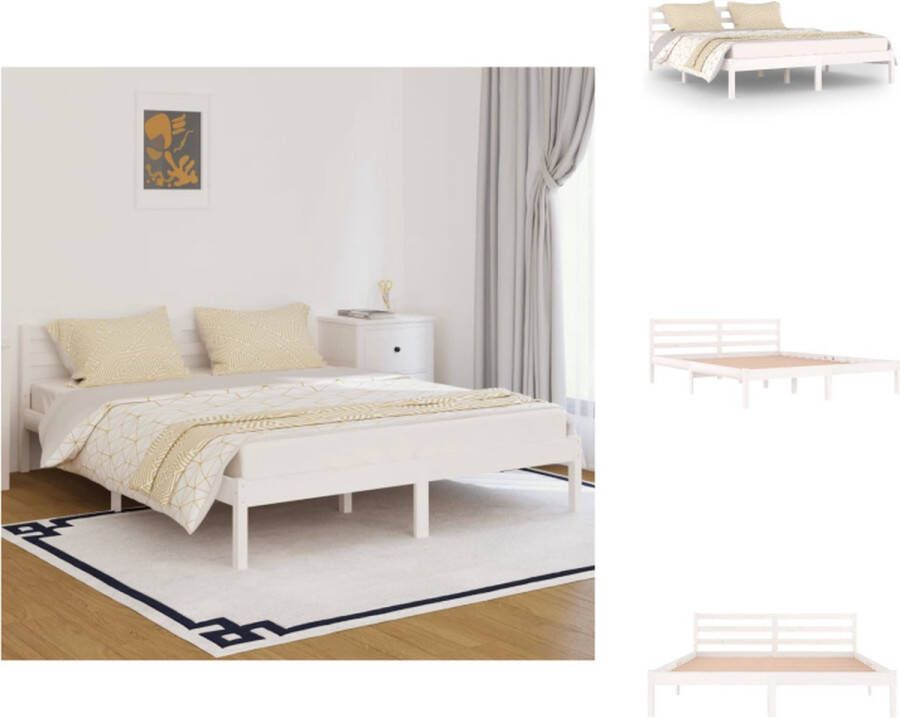 VidaXL Houten Bedframe Moderne Slaapkamer 205.5 x 165.5 x 69.5 cm Hoogwaardig massief grenenhout Bed