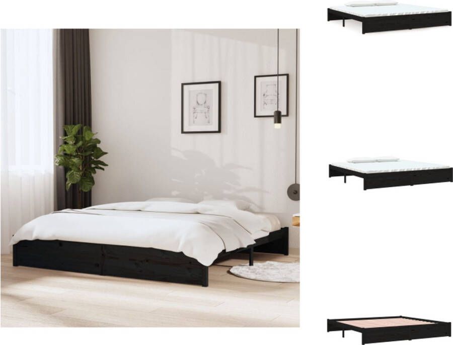 VidaXL Houten Bedframe Moderne Slaapkamer 205.5 x 205.5 x 31 cm Kleur- Zwart Stabiel en Stevig Bed