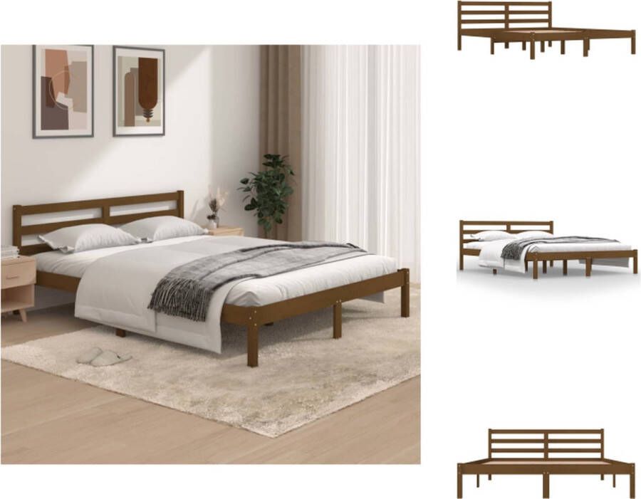 VidaXL Houten Bedframe Moderne Slaapkamer Afmeting- 205.5 x 155.5 x 69.5 cm Ken- Hoogwaardig Massief Grenenhout Bed - Foto 2