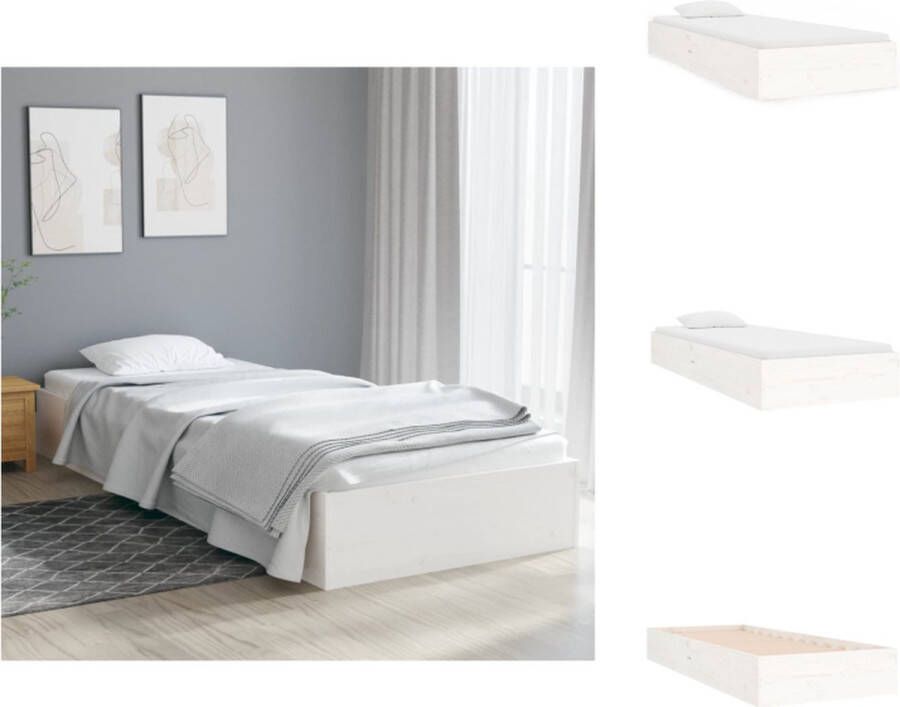 VidaXL Houten Bedframe Moderne Slaapkamer Eenpersoons Afmeting- 193 x 77.5 x 23 cm Hoogwaardig massief grenenhout Bed - Foto 9