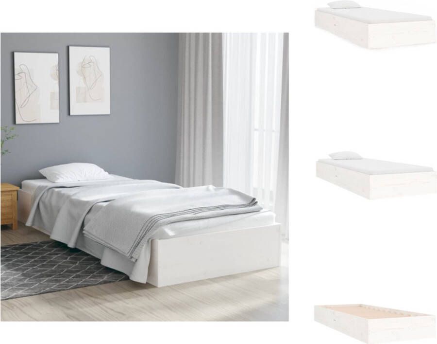 VidaXL Houten Bedframe Moderne Slaapkamer Eenpersoons Afmeting- 193 x 77.5 x 23 cm Hoogwaardig massief grenenhout Bed