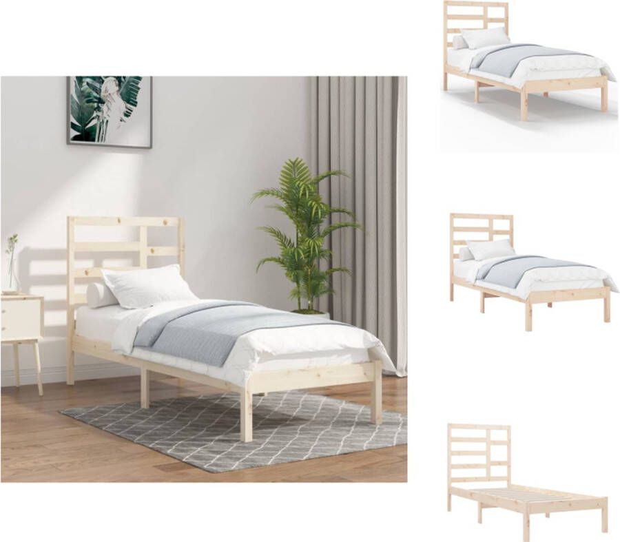 VidaXL Houten Bedframe Moderne Slaapkamer Eenpersoonsbed 100 x 200 cm Bed - Foto 2