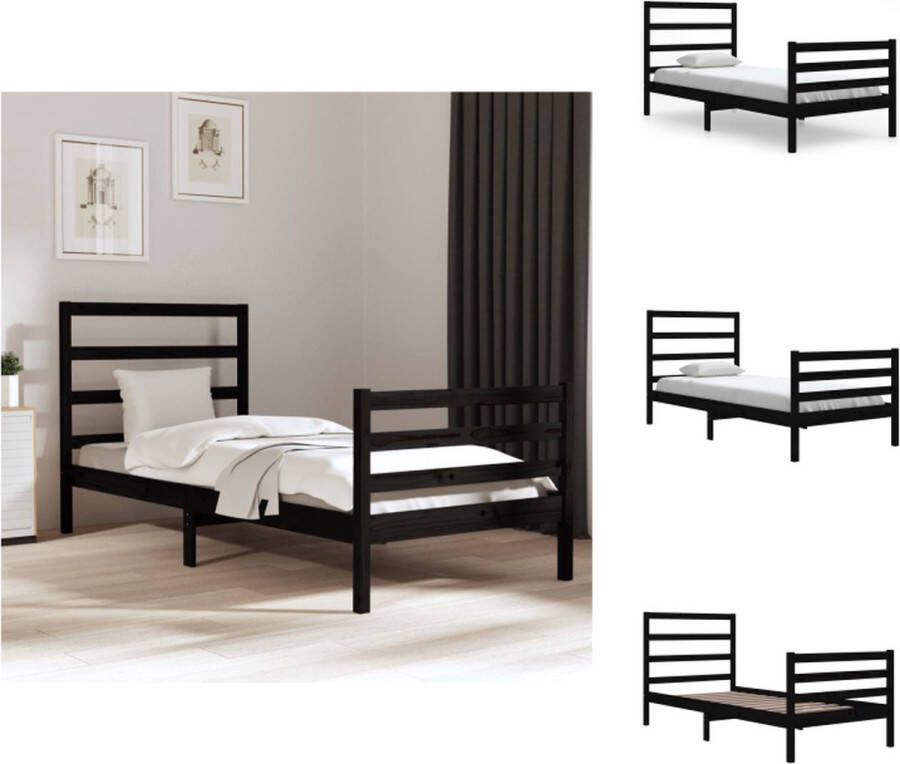 VidaXL Houten bedframe naam Bedframe 205.5 x 95.5 x 100 cm Massief grenenhout Bed