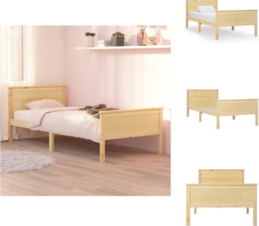 VidaXL Houten Bedframe naam Bedframe 208 x 108 x 77 cm Massief grenenhout Bed