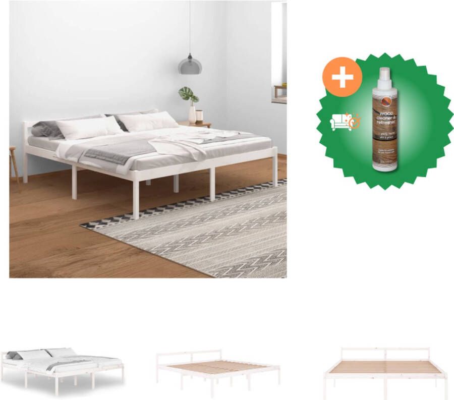 VidaXL Houten Bedframe niet vermeld Bedframes 205.5 x 165.5 x 70.5 cm Massief grenenhout Bed Inclusief Houtreiniger en verfrisser