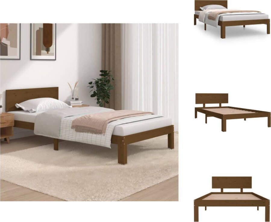 VidaXL Houten Bedframe nvt Bedden 205.5 x 103.5 x 69.5 cm Massief grenenhout Bed - Foto 1