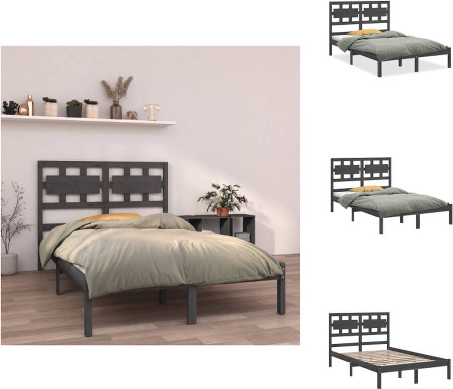 VidaXL Houten Bedframe Praktisch 120 x 200 cm Hoogwaardig Grenenhout Bed
