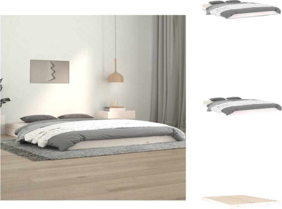 VidaXL Houten Bedframe Praktisch en Decoratief 140 x 190 cm Massief Grenenhout Bed