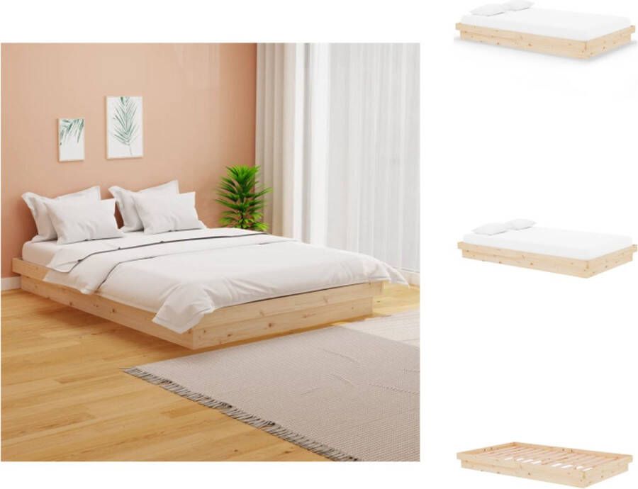 vidaXL Houten Bedframe Rustieke Charme Bedframes 204 x 123.5 x 21 cm (L x B x H) Massief grenenhout Bed