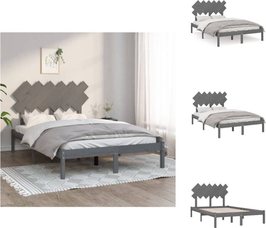 VidaXL Houten Bedframe Serenade Bedden 205.5x125.5x31 cm Massief grenenhout Bed