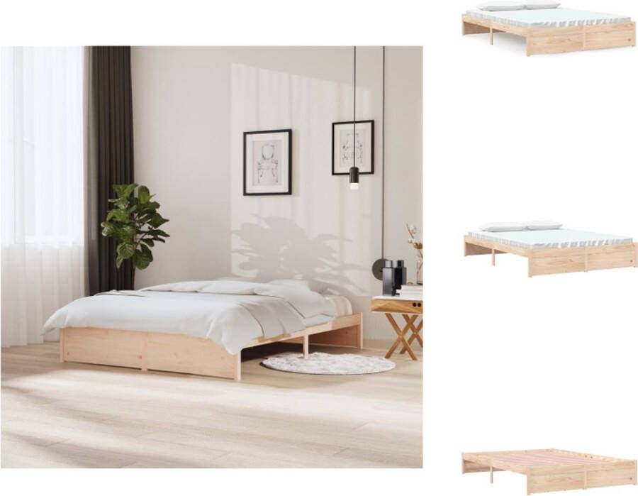 vidaXL Houten Bedframe Slaapkamermeubels 205.5 x 155.5 x 31 cm Massief grenenhout Bed