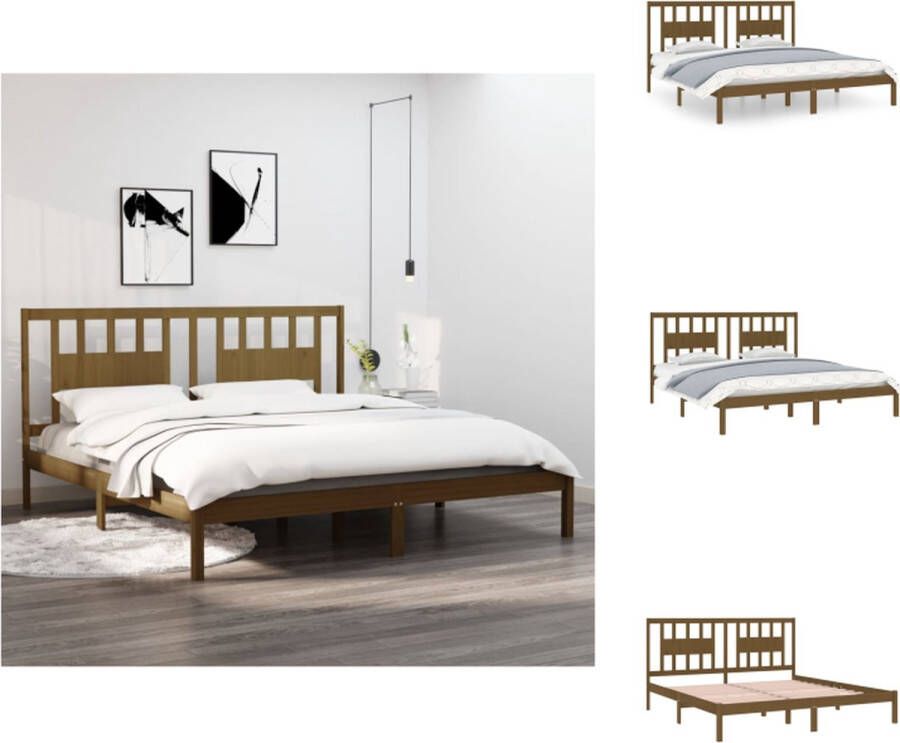VidaXL Houten bedframe Super King (180x200 cm) Honingbruin Bed