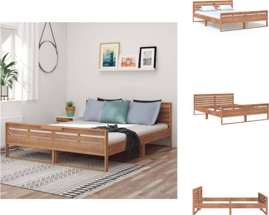 VidaXL Houten Bedframe Teakhout 220 x 170 x 75 cm 160 x 200 cm matras Bed