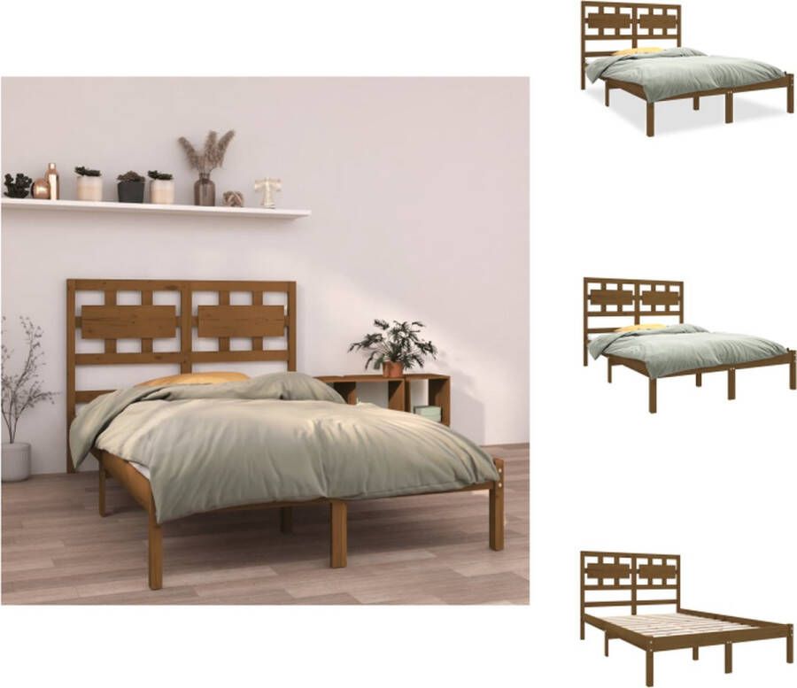 VidaXL Houten Bedframe Tijdloos Bed 195.5 x 125.5 x 100 cm Bed