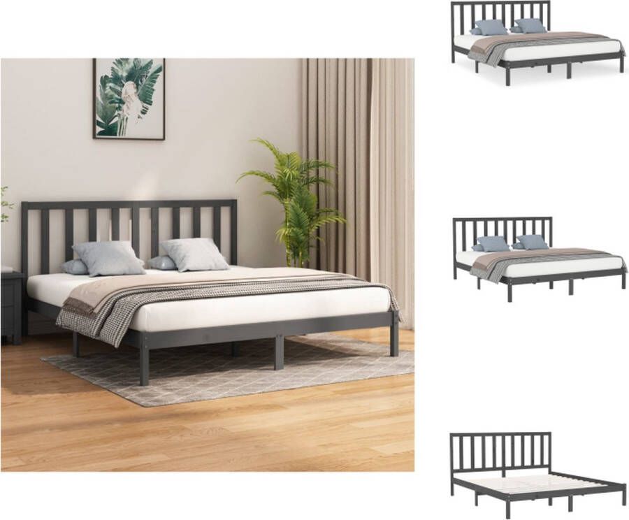 VidaXL Houten Bedframe Tijdloos Ontwerp Bed 205.5 x 186 x 100 cm Hoogwaardig Materiaal Bed