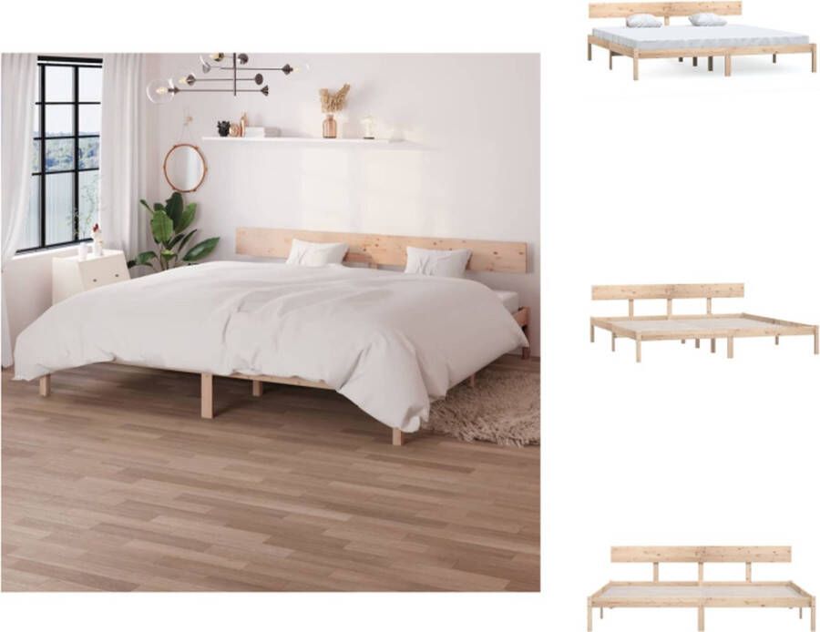 VidaXL Houten bedframe Tweepersoons 206.5 x 205.5 x 70 cm Massief grenenhout Bed