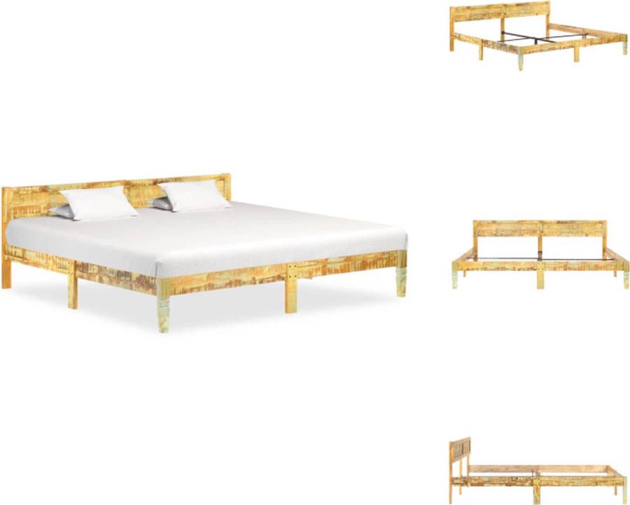 VidaXL Houten Bedframe Vintage Meubel 205 x 205 cm Massief gerecycled hout Bed