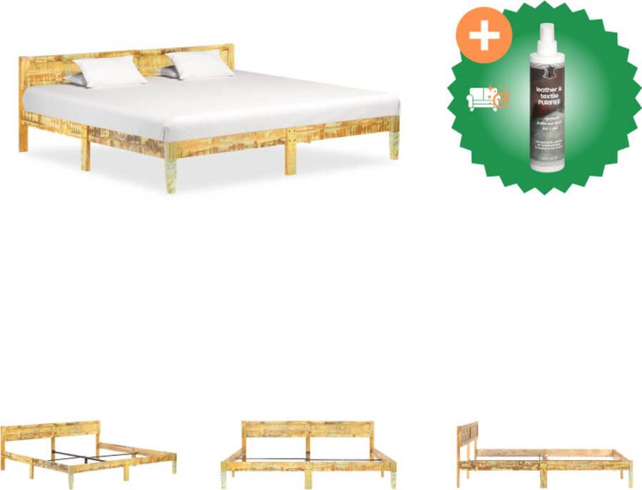 VidaXL Houten Bedframe Vintage Meubel 205 x 205 cm Massief gerecycled hout Bed Inclusief Reiniger